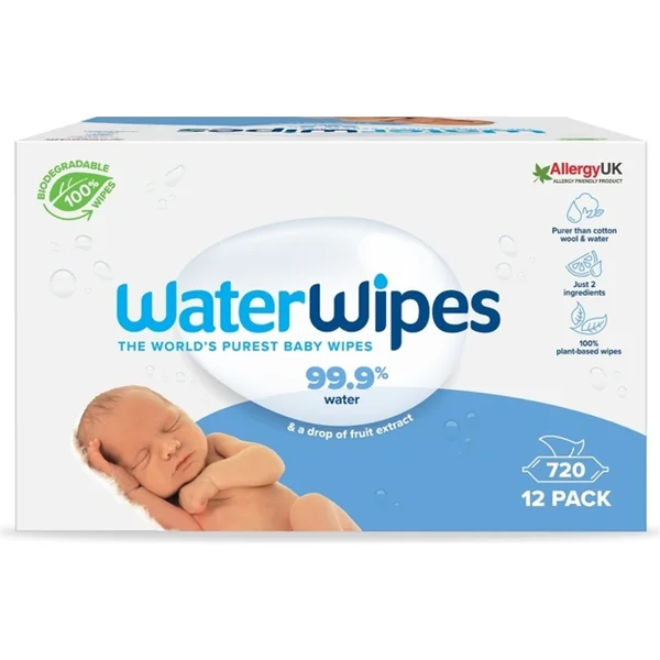 12x WATERWIPES 100% BIO lingettes biodégradables 60pcs