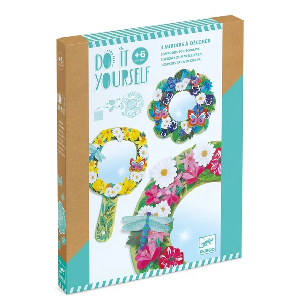 3 miroirs à décorer Douceur florale - Do it Yourself Djeco