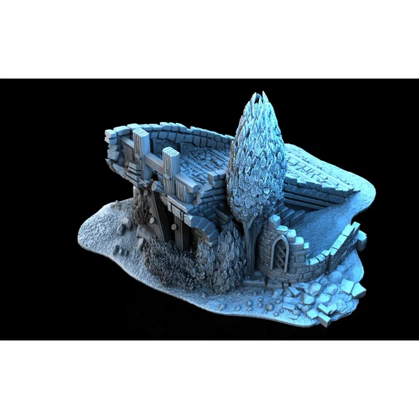 3D4U - Bridge Half - Medieval Town Set