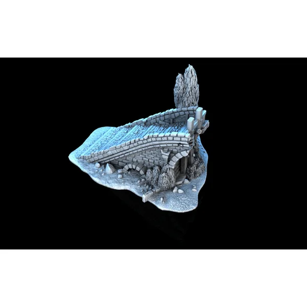 3D4U - Bridge Half - Medieval Town Set