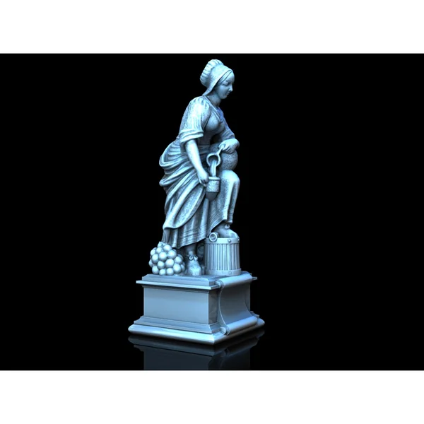 3D4U - Market Lady Statue - Medieval Town