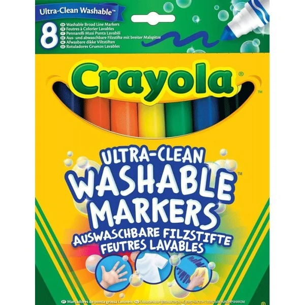 8 Feutres à colorier ultra lavables - Crayola