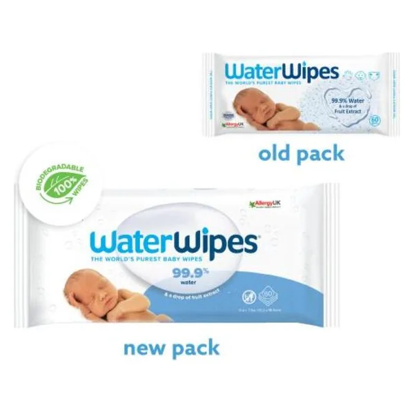 9x WATERWIPES 100% BIO lingettes biodégradables 60 pcs