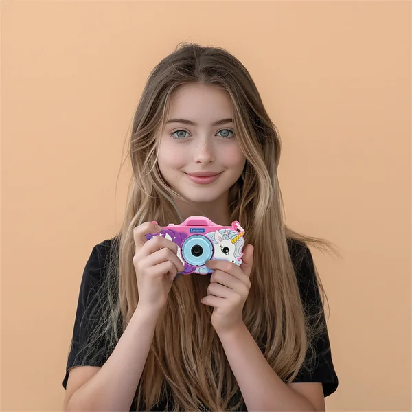 Appareil photo et caméra pour enfants avec étui Licorne
