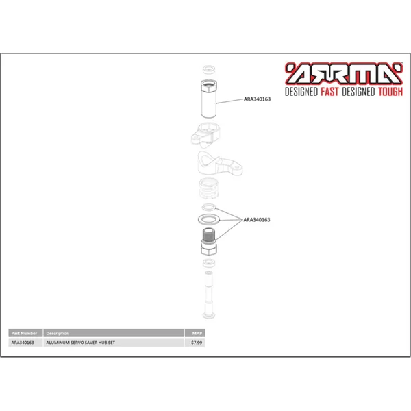 Arrma moyeu de servo-saver