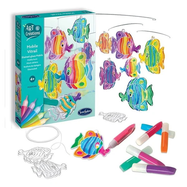Art & Créations Mobile Vitrail Poissons - Sentosphère
