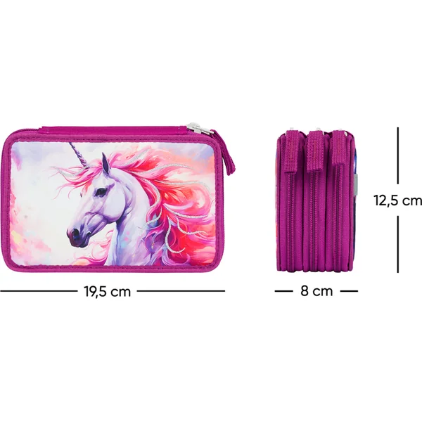BAAGL Trousse scolaire à trois étages Royaume de la Licorne