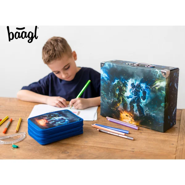 BAAGL Valise scolaire pliable Robots avec ferrures