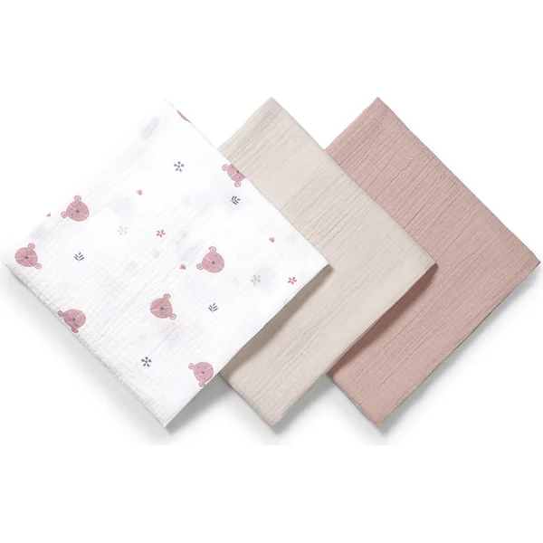 BABYONO Couches en mousseline Super Soft 3 pcs, Gris 70 x 70 cm