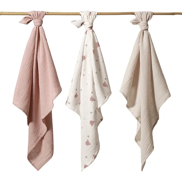 BABYONO Couches en mousseline Super Soft 3 pcs, Gris 70 x 70 cm