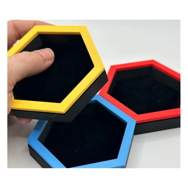 Bacs à jetons hexagonaux magnétiques doublés de velours