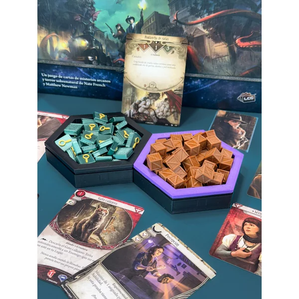 Bacs à jetons hexagonaux magnétiques doublés de velours