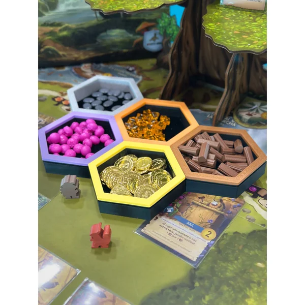 Bacs à jetons hexagonaux magnétiques doublés de velours