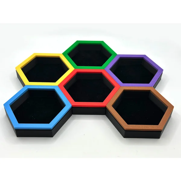 Bacs à jetons hexagonaux magnétiques doublés de velours