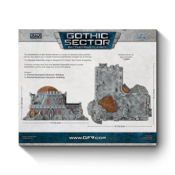 Battlefield in a Box: Mundus Imperialis - Librarium (Damaged and Destroyed)