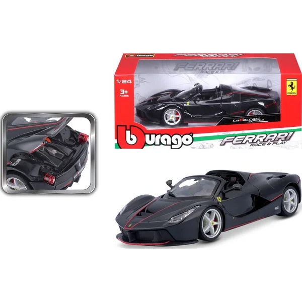 Bburago 1:24 Ferrari Laferrari Aperta Noir Métallique