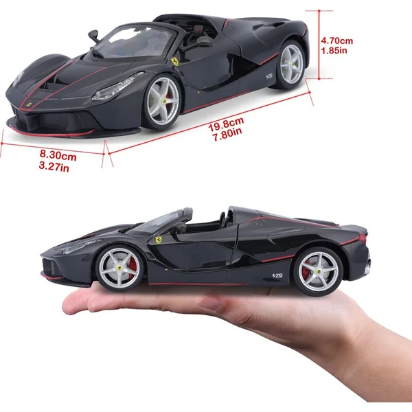 Bburago 1:24 Ferrari Laferrari Aperta Noir Métallique