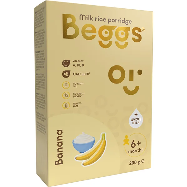 Beggs Bouillie de riz au lait à la banane (200 g)