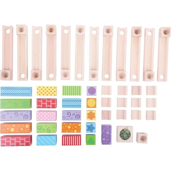 Bigjigs Toys Circuit à billes en bois coloré