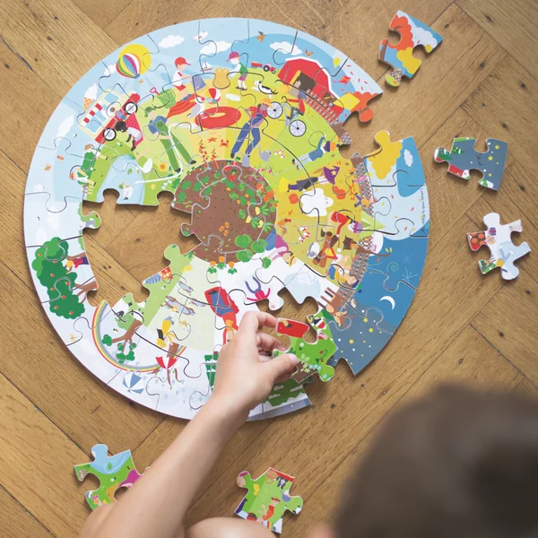 Bigjigs Toys Puzzle de sol rond Les quatre saisons 50 pièces