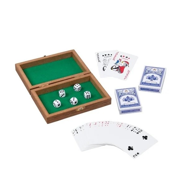 Boite de jeux Goki - 5 dés et 2 jeux de 54 cartes