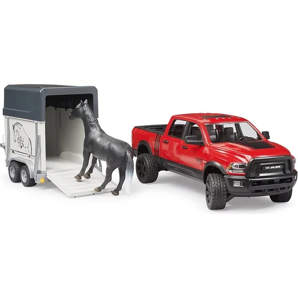 BRUDER 02501 Jeep RAM Power Wagon avec transporteur de chevaux