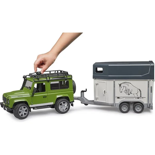 Bruder 02592 Land Rover Defender avec remorque pour cheval et cheval