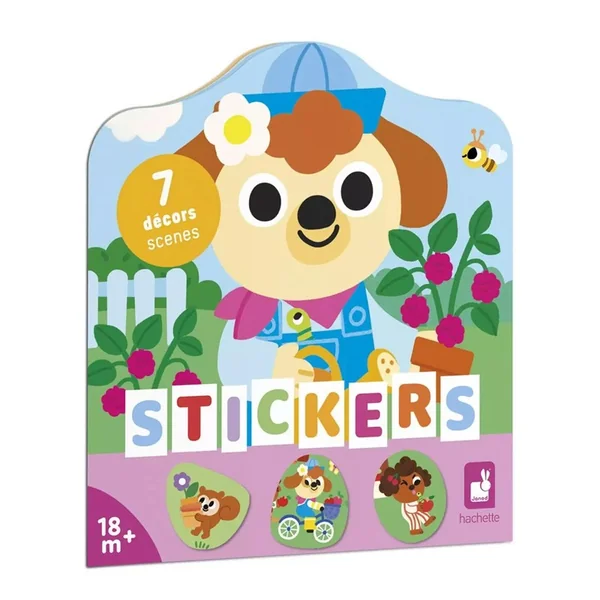 Cahier de Stickers avec 7 décors Le Jardin - Janod