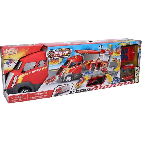 Camion caserne de pompiers dépliable avec effets 46cm