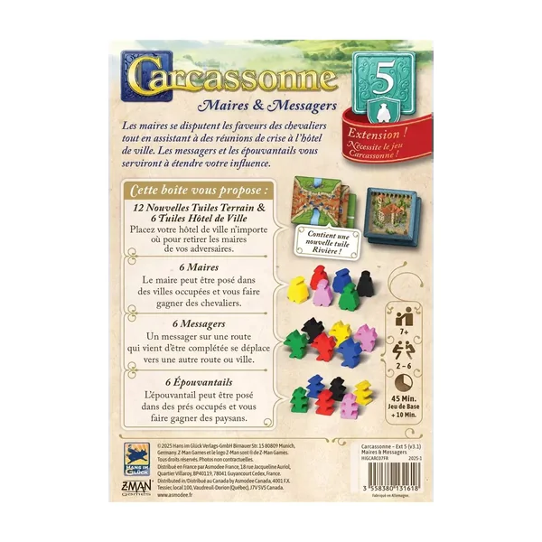 Carcassonne : Maires et Messagers Édition 2025 - Extension
