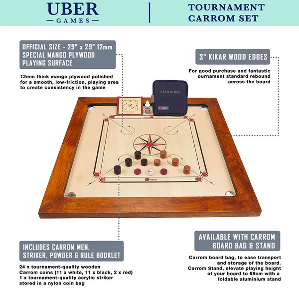 Carrom Tournament 89cm - UBER GAMES