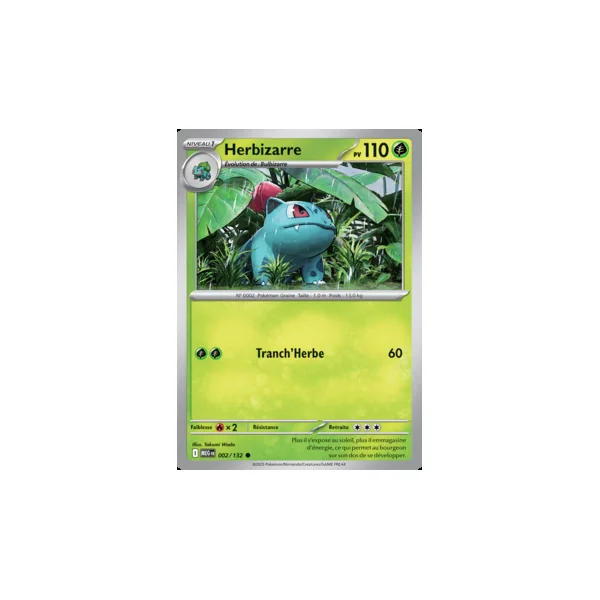 Carte Pokémon Herbizarre 002/132 – Méga-Évolution