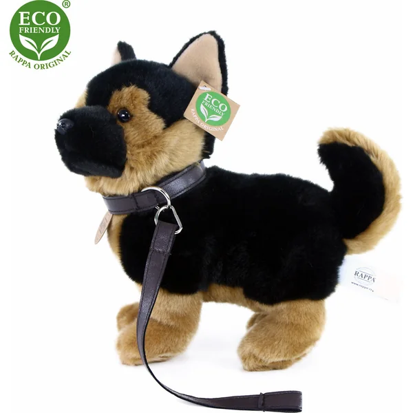 Chien en peluche berger allemand avec laisse debout 23 cm ÉCOLOGIQUE