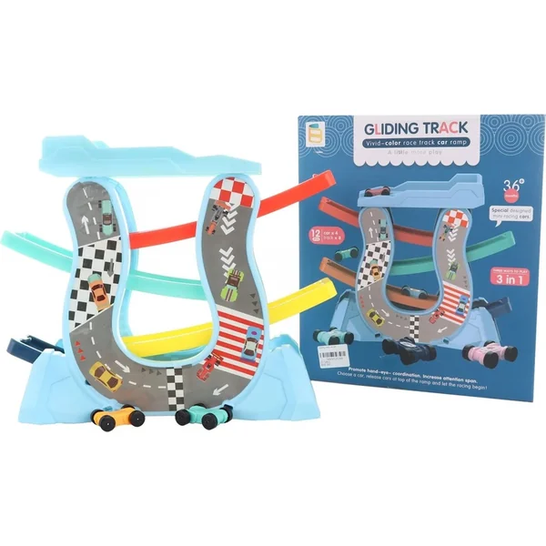 Circuit de voitures avec rampes 4 mini voitures