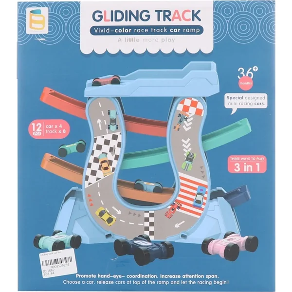 Circuit de voitures avec rampes 4 mini voitures