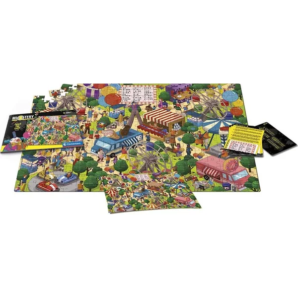 Clementoni MYSTERY PUZZLE 300 pièces - Attrape le voleur au parc d'attractions