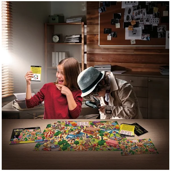 Clementoni MYSTERY PUZZLE 300 pièces - Attrape le voleur au parc d'attractions