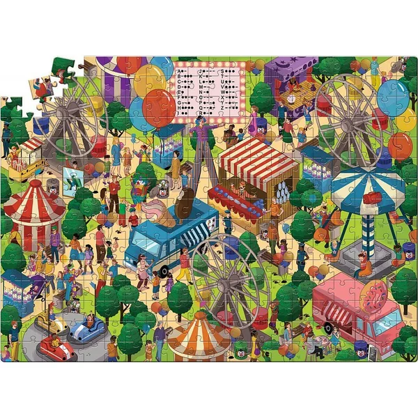 Clementoni MYSTERY PUZZLE 300 pièces - Attrape le voleur au parc d'attractions