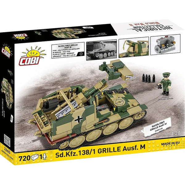 Cobi 2665 Seconde Guerre mondiale Sd.Kfz. 138/1 GRILLE Ausf. M, 1:28, 724 k, 1 f