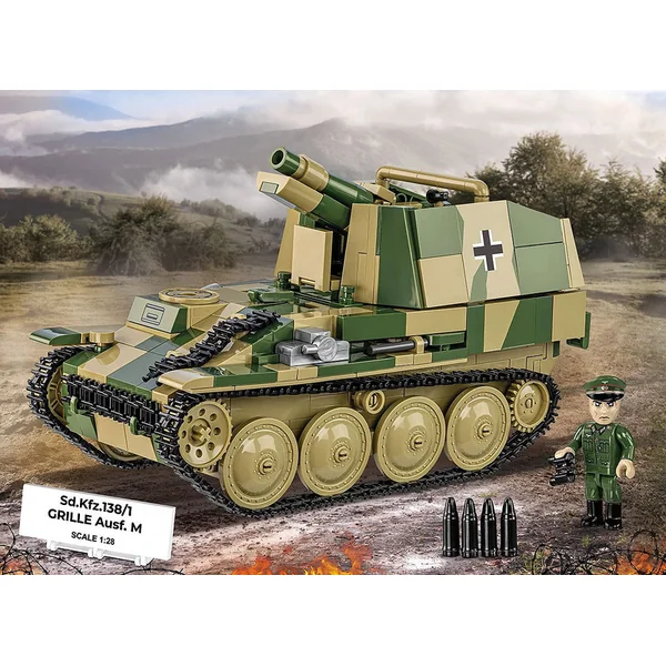 Cobi 2665 Seconde Guerre mondiale Sd.Kfz. 138/1 GRILLE Ausf. M, 1:28, 724 k, 1 f