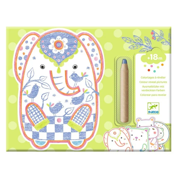 Coloriages à révéler : Animaux sauvages - Djeco