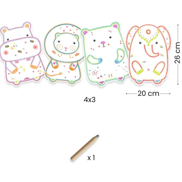 Coloriages à révéler : Animaux sauvages - Djeco