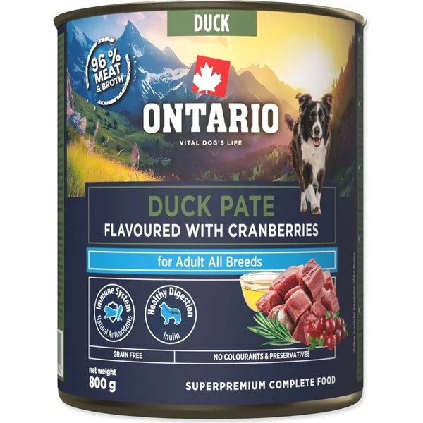 Conserve Ontario Adult pâté de canard saveur canneberges 800g