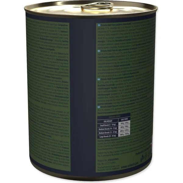 Conserve Ontario Adult pâté de canard saveur canneberges 800g