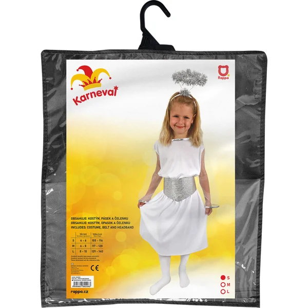 Costume d'ange pour enfant avec auréole et ceinture (S)