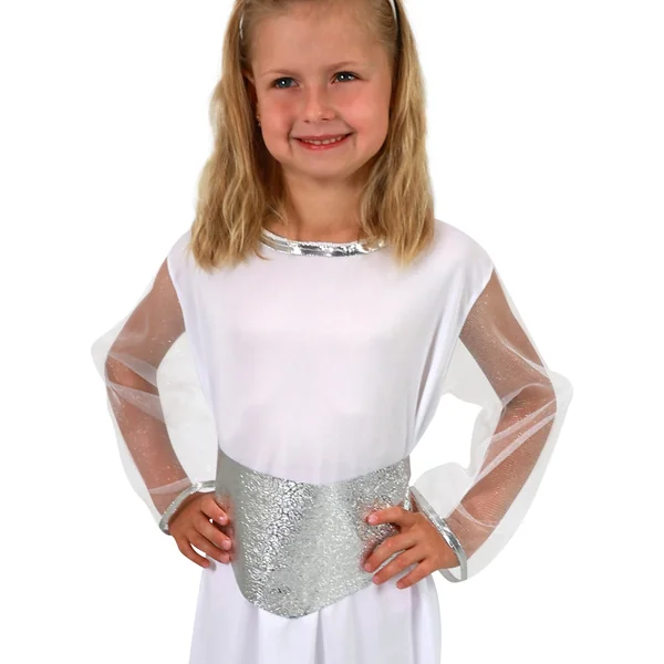 Costume d'ange pour enfant avec auréole et ceinture (S)