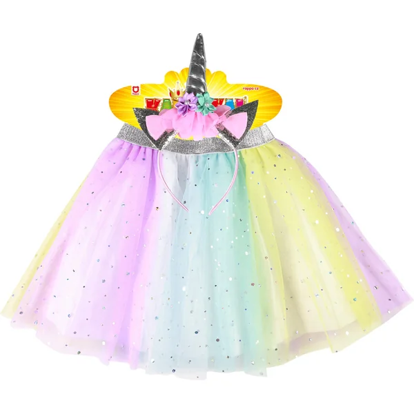 Costume enfant jupe tutu licorne avec serre-tête