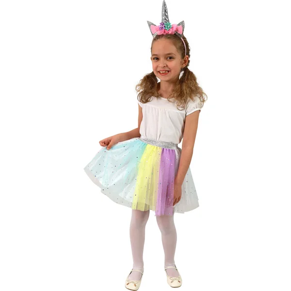Costume enfant jupe tutu licorne avec serre-tête