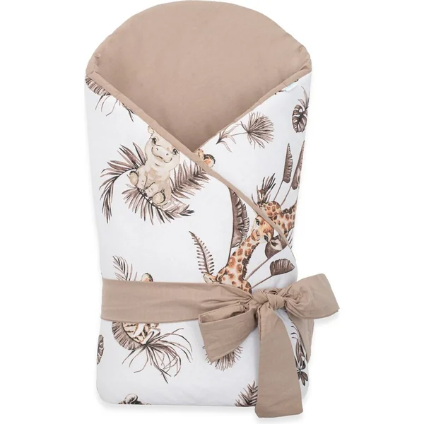 Couverture d'emmaillotage pour bébé double face New Baby Safari 80x80 cm