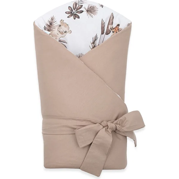 Couverture d'emmaillotage pour bébé double face New Baby Safari 80x80 cm